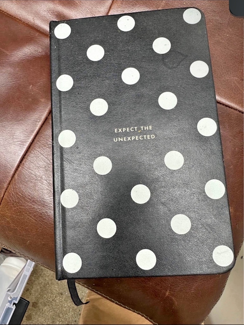 Black Polka dot  Kate Spade pregnancy  Journal - Expect the Unexpected